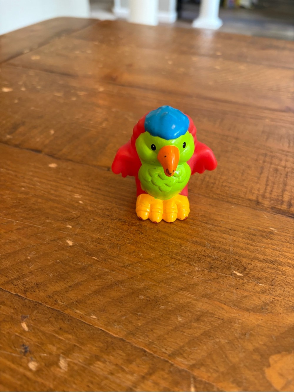 Fisher Price Little People red parrot blue top as is